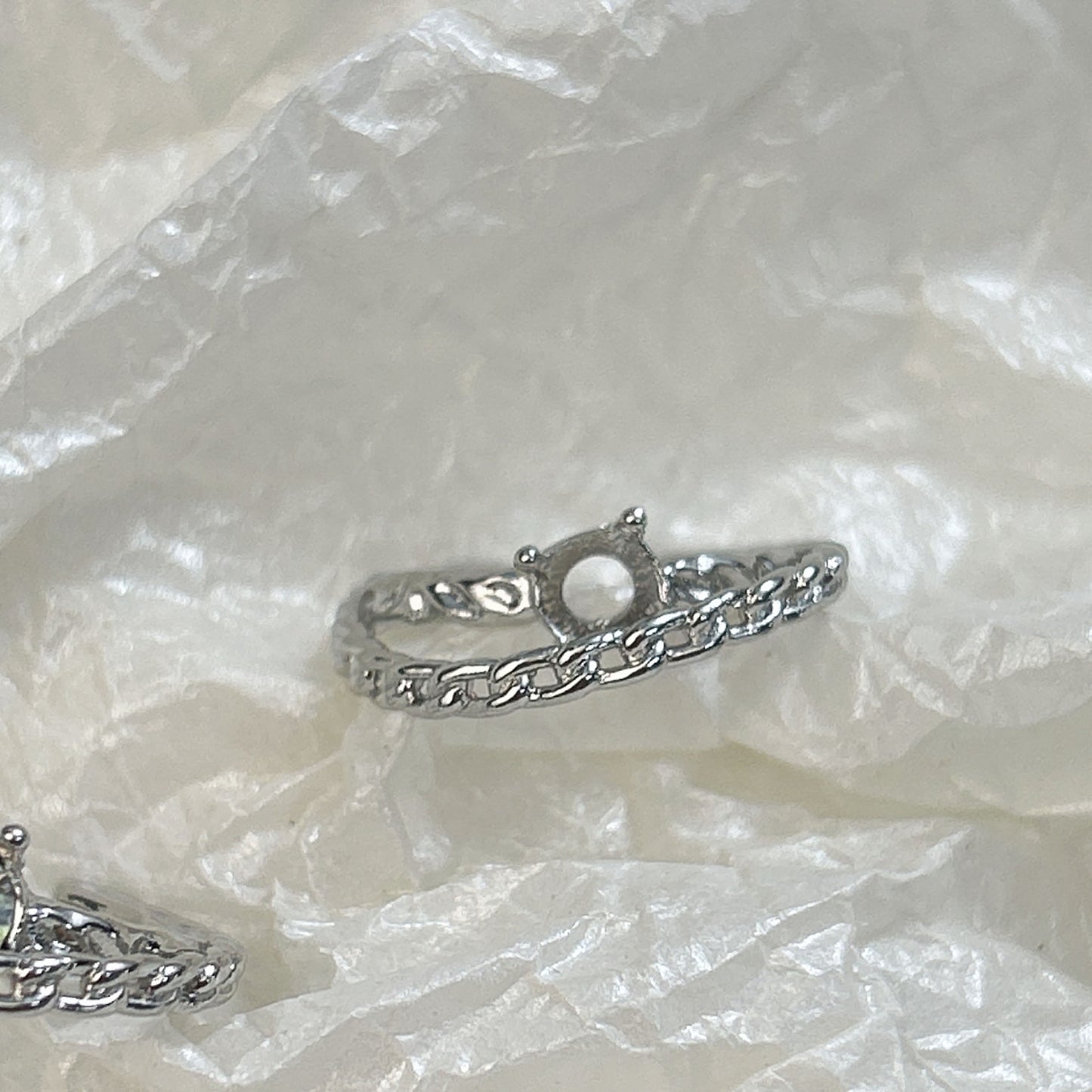 Setting Big Diamond Round Drip Love Open Mouth Inlaid Ring