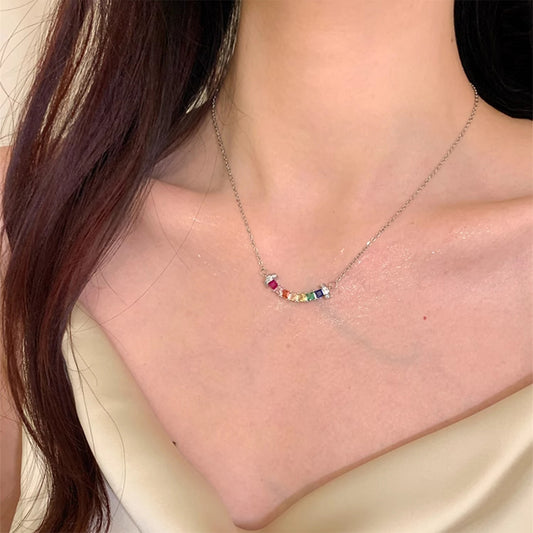 Women's Colorful Zircon Arc For Autumn Light Luxury High-grade Necklaces