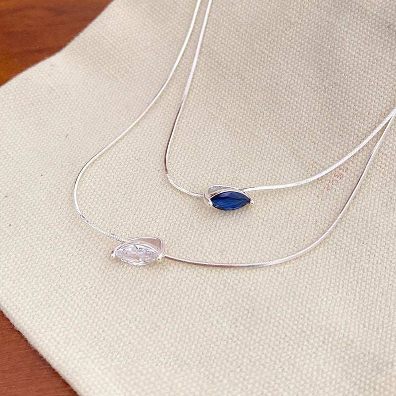Water Drop Zircon Female French Minimalist Light Luxury Minority Necklaces
