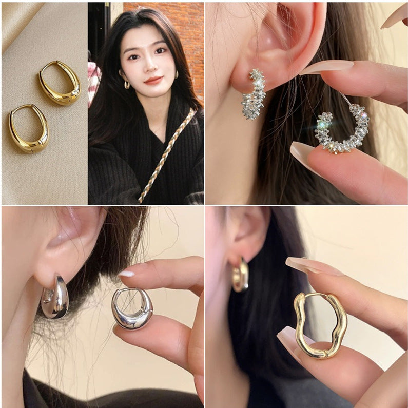 Affordable Luxury Style Female Geometric Ellipse Earrings