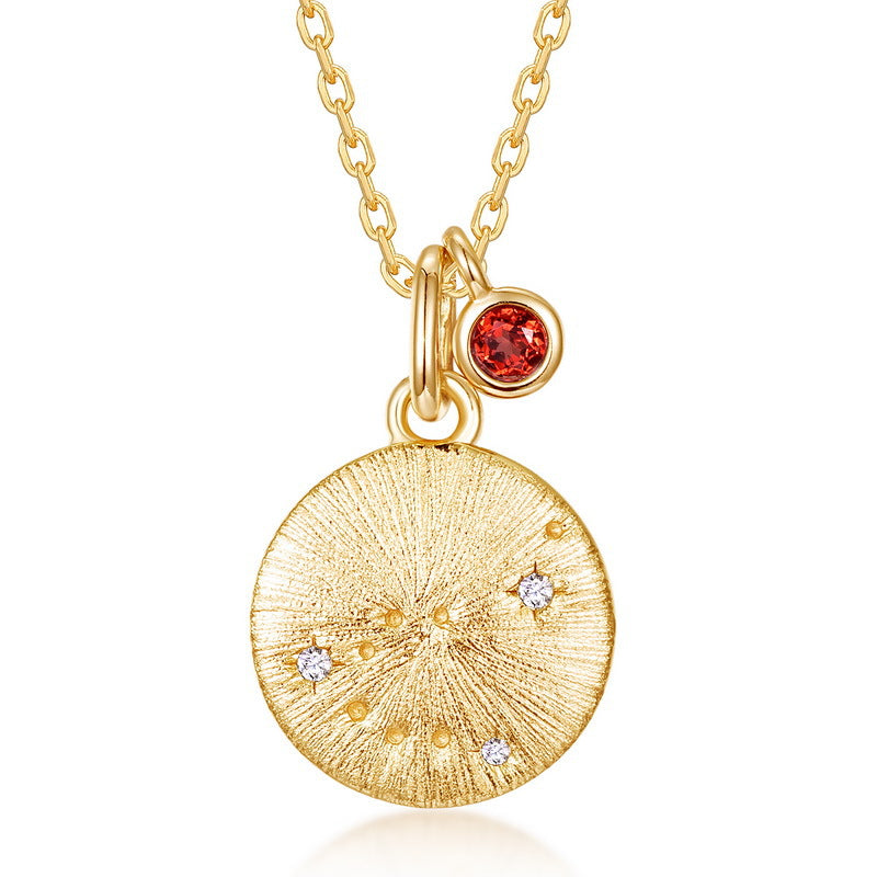 Brushed Craft Sterling Sier Inlaid Birthstone Pendants