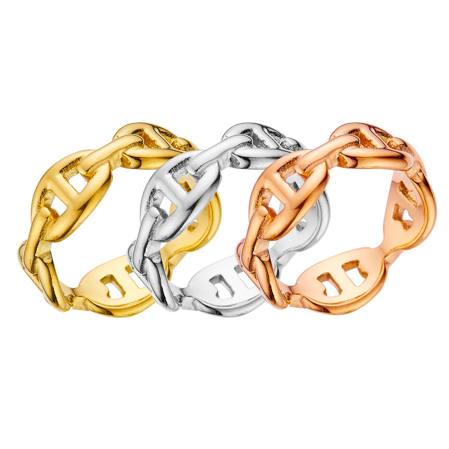Design Chain Cold Wind Hollow Pig Rings