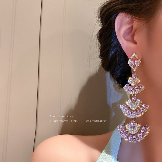 Sier Scallop Retro Palace Style Graceful Earrings