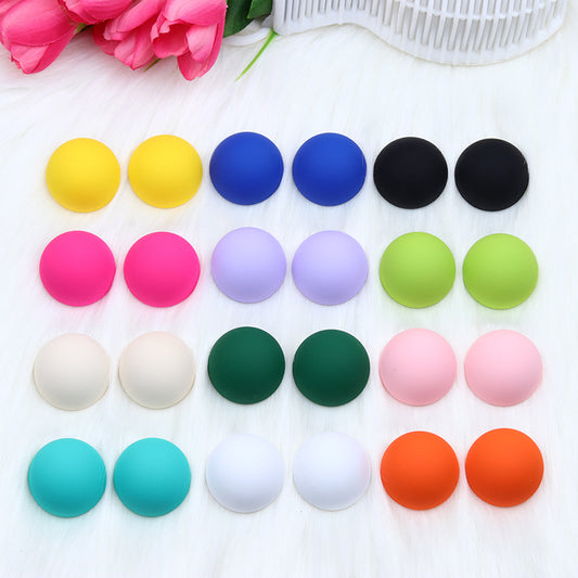Color Round Circle Three-dimensional Spray Paint Simple Fashion Earrings