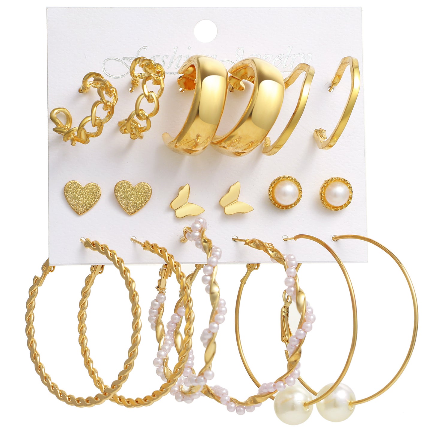 Tassel Butterfly Card Retro Simple Advanced Pearl-studded Pairs Earrings