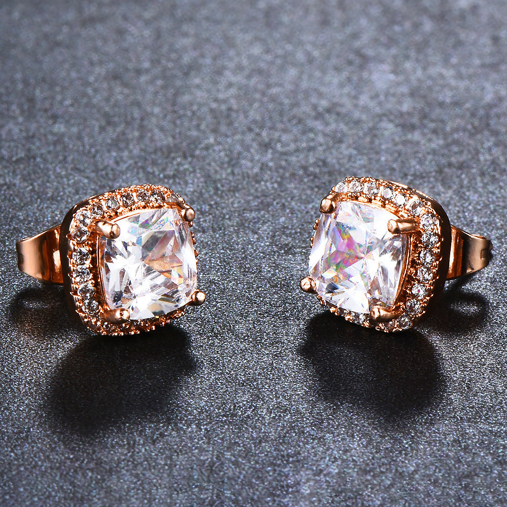 Korean Style Fashion Ear Clips Diamond Full Rhinestone Zircon Earrings