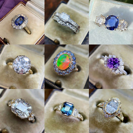 Women's Stylish Colored Diamond Engagement Holiday Gift Ring