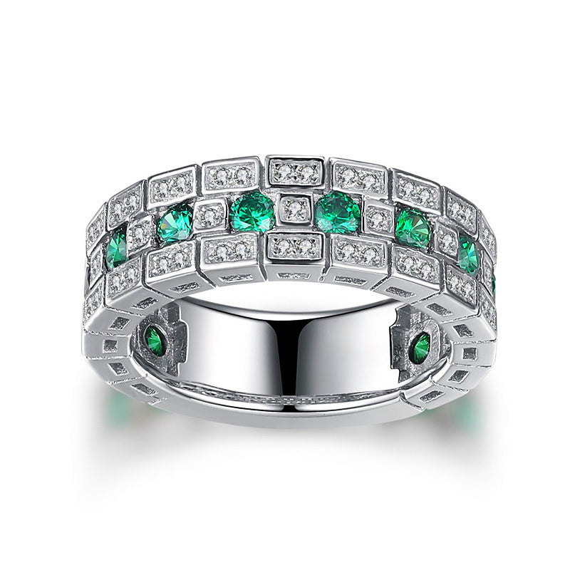 Full Diamond Wide Version Unisex Domineering Index Rings