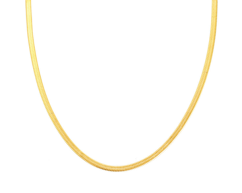 Women's Steel Snake Bone Twin Flat Blade Clavicle Necklaces