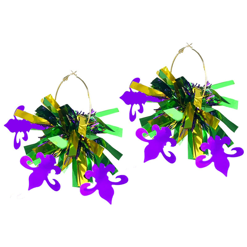 Carnival Atmosphere Sequins Exaggerated Big Ear Earrings