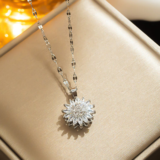 Sunflower Full Diamond Little Daisy Clavicle Necklaces