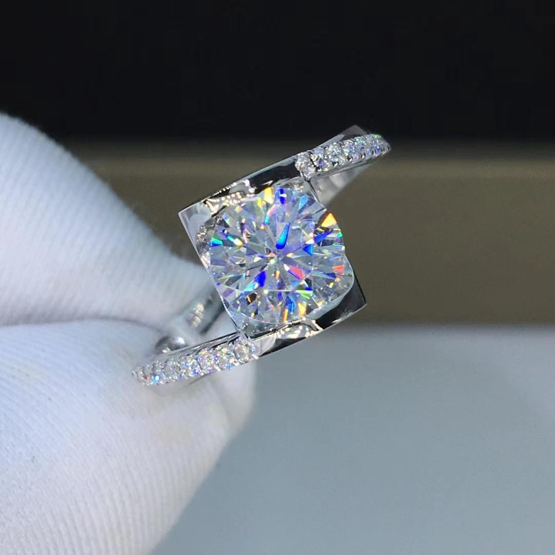 Live Broadcast Sier Moissanite Female Karat Rings