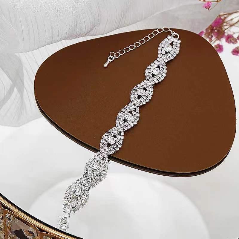 Women's Fashion Rhinestone Simple Square Geometric Diamond Bracelets