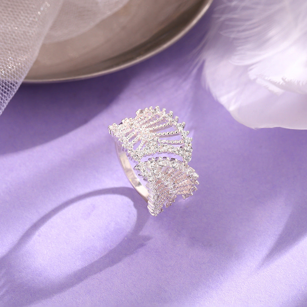 Color Special Interest Light Luxury Inlaid Rings