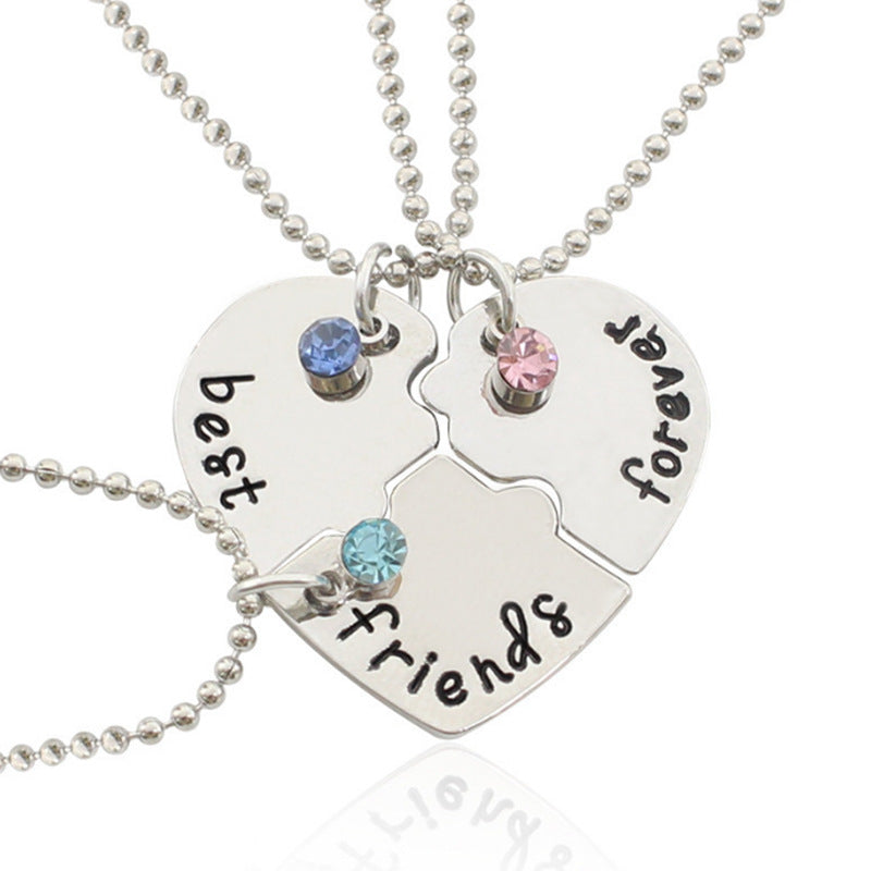 Casual Fashion Letters Good Friends Heart-shaped Necklaces