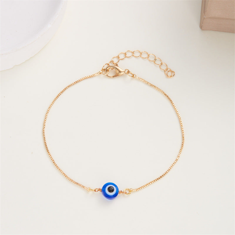 Bohemian Simple Resin Devil's Eye Anklet Round Turkish Bracelets