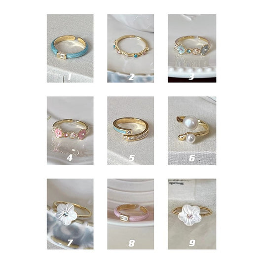 Niche Unique Fritillary Enamel Blue Dripping Light Rings