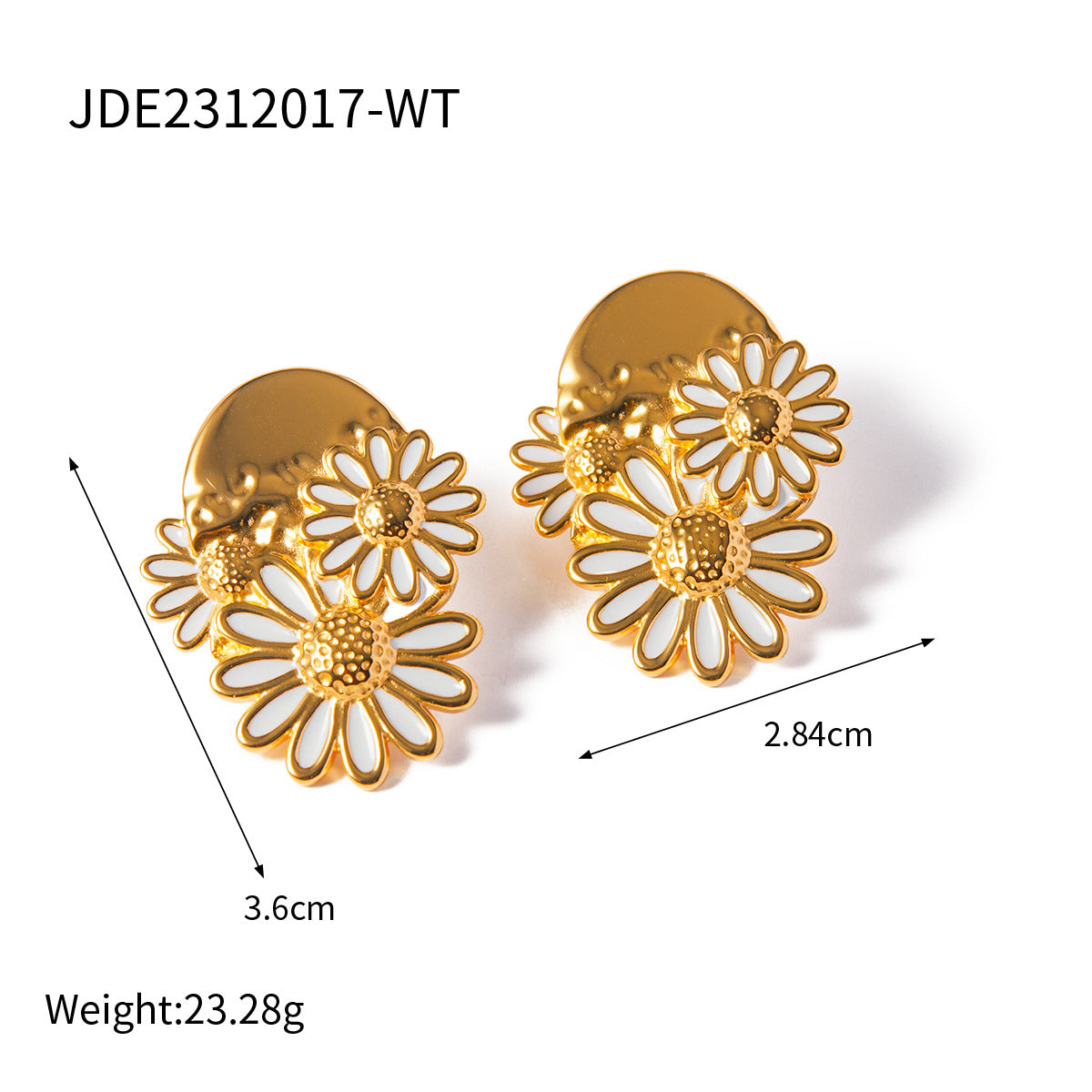 Summer Gold Stainless Steel Little Daisy Earrings