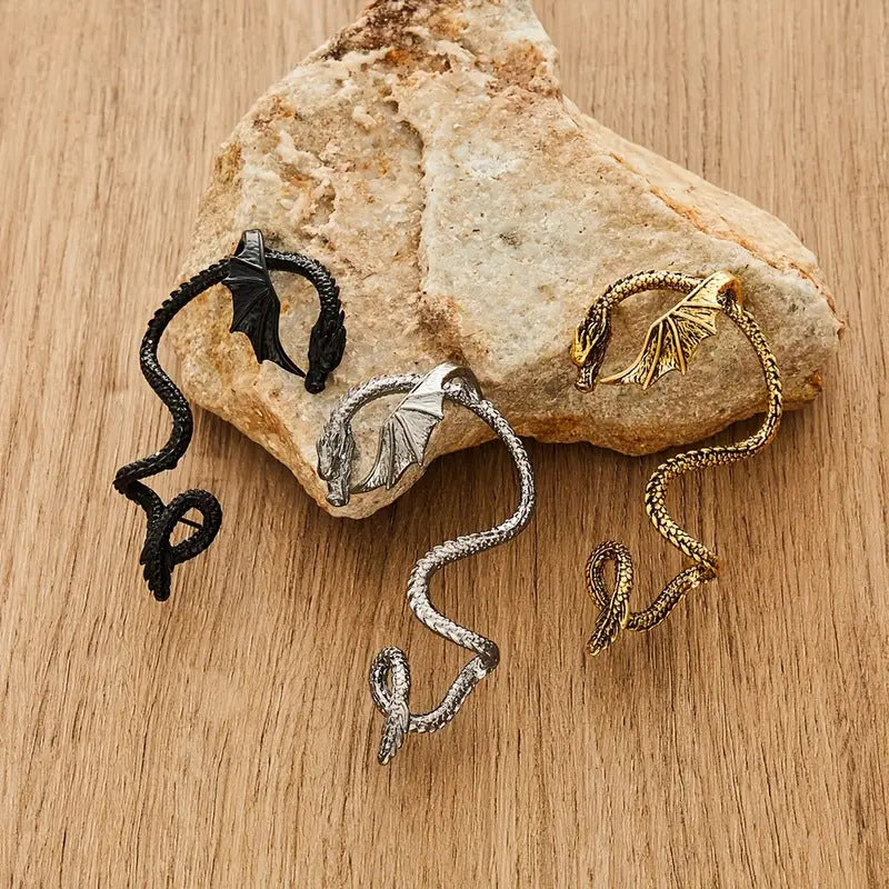 Vintage Winding Clip-on Dragon Fashion Punk Earrings