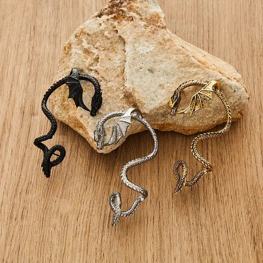 Vintage Winding Clip-on Dragon Fashion Punk Earrings