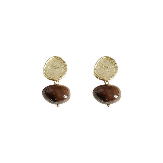 Style Brown French Retro Minority Design Earrings