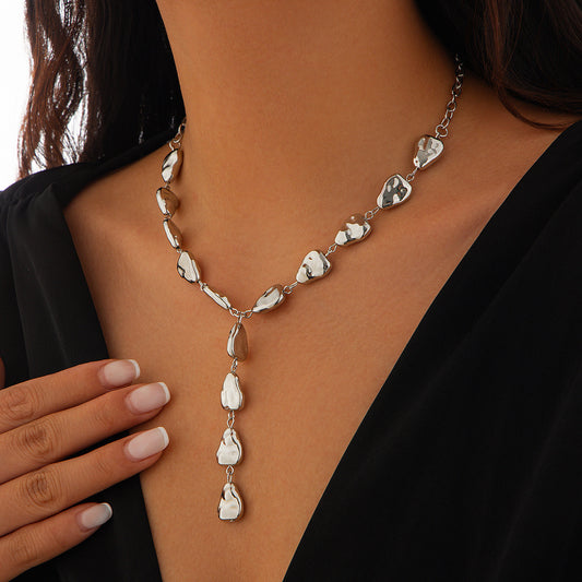 Women's Ornament Irregular Baroque Y-shaped Clavicle Chain Cold Flat Necklaces