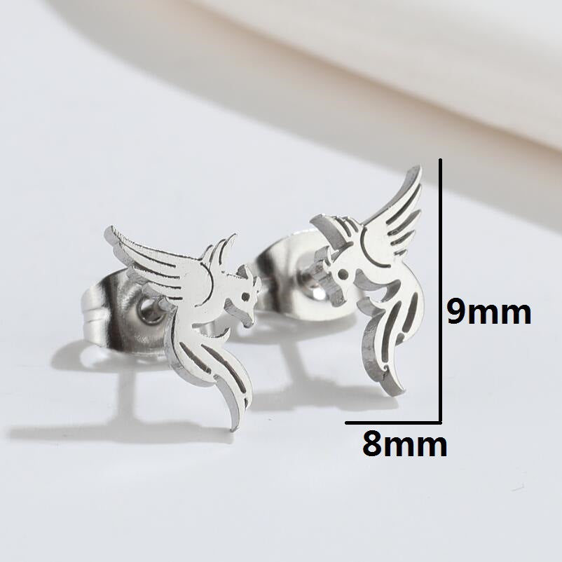 French Retro Phoenix Simple Mini Personality Earrings