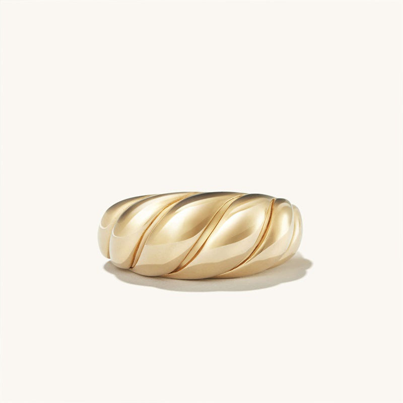 Stainless Steel Gold-plated Couple Index Finger Niche Rings