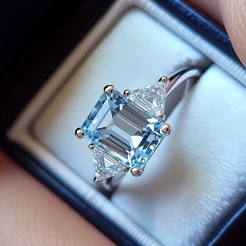 Princess Square Affordable Luxury Style Niche Rings
