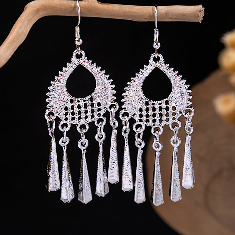 Imitation Miao Sier Ethnic Style Peacock Earrings