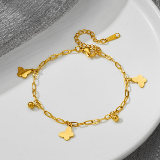 Stainless Butterfly Fairy Female Tassel Small Bracelets