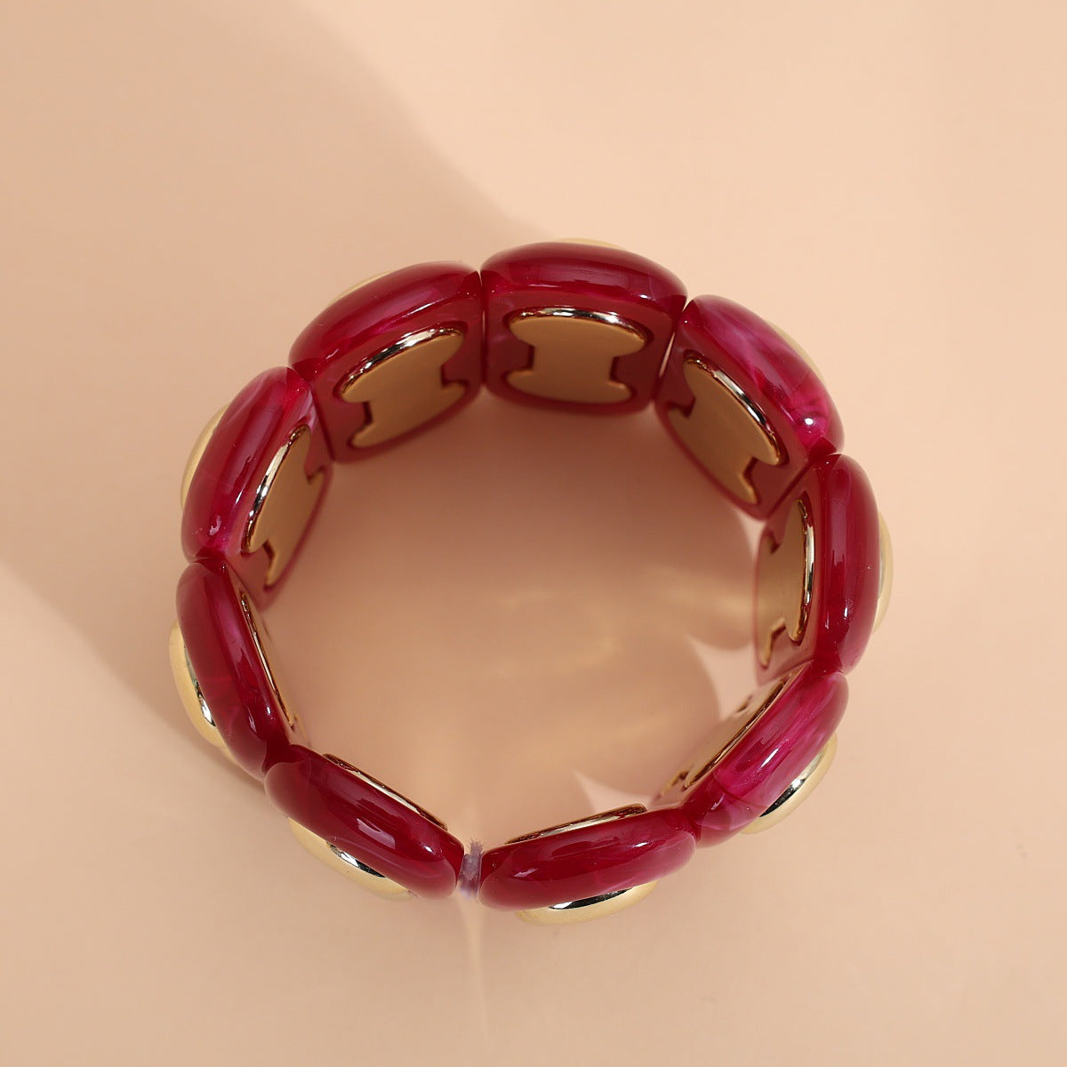 Fashion Acrylic Beaded Colorful Geometric Stitching Design Bracelets