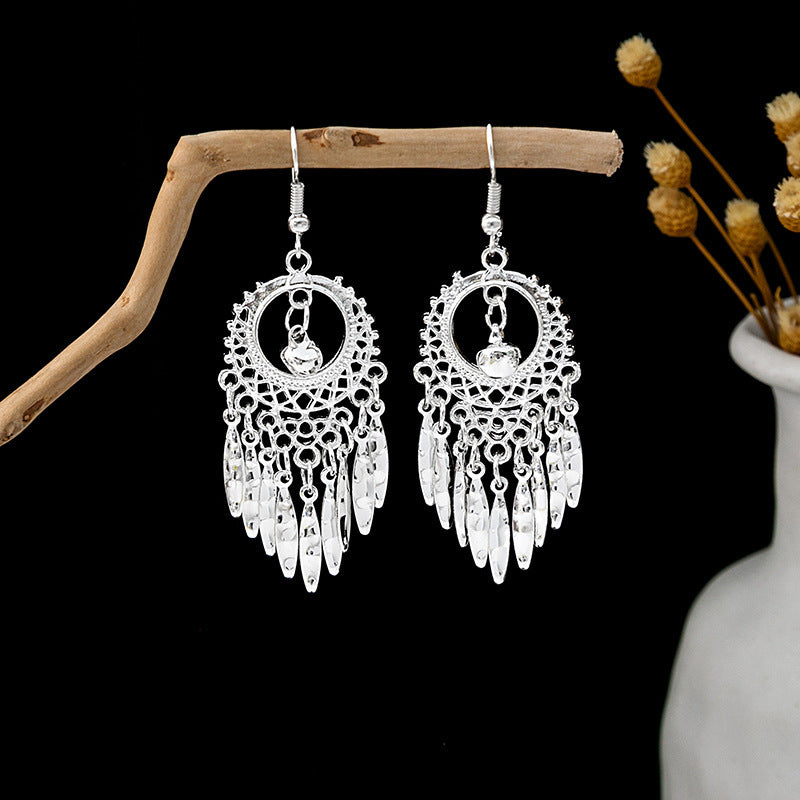 Imitation Miao Sier Ethnic Style Peacock Earrings