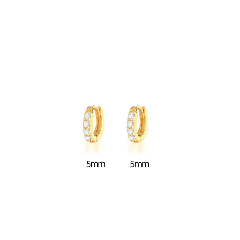 Women's Korean Style Simple Gang Drill Zircon Fresh Earrings