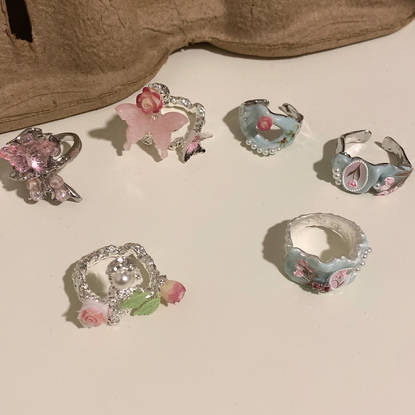 Design Metal Enamel Dripping Oil Stacked Sweet High Sense Macaron Ring