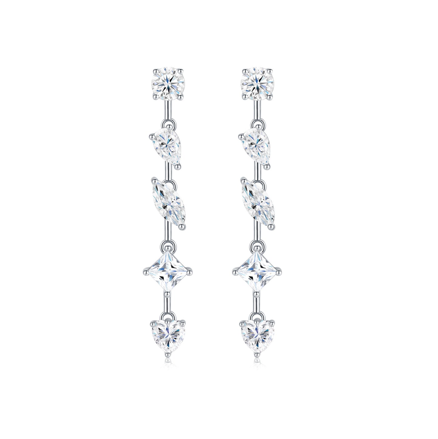 Moissanite Long Delicate Sterling Sier Light Rings