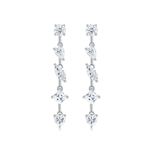 Moissanite Long Delicate Sterling Sier Light Rings