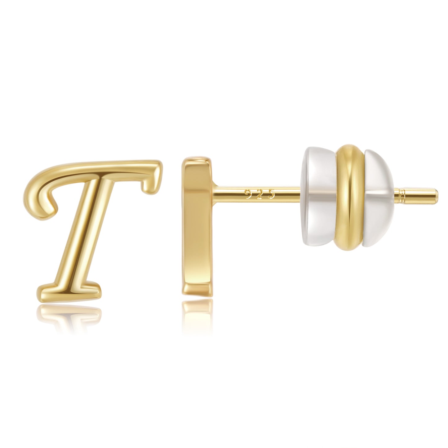 Women's Gold Plated English Letters Glossy Exquisite Earrings