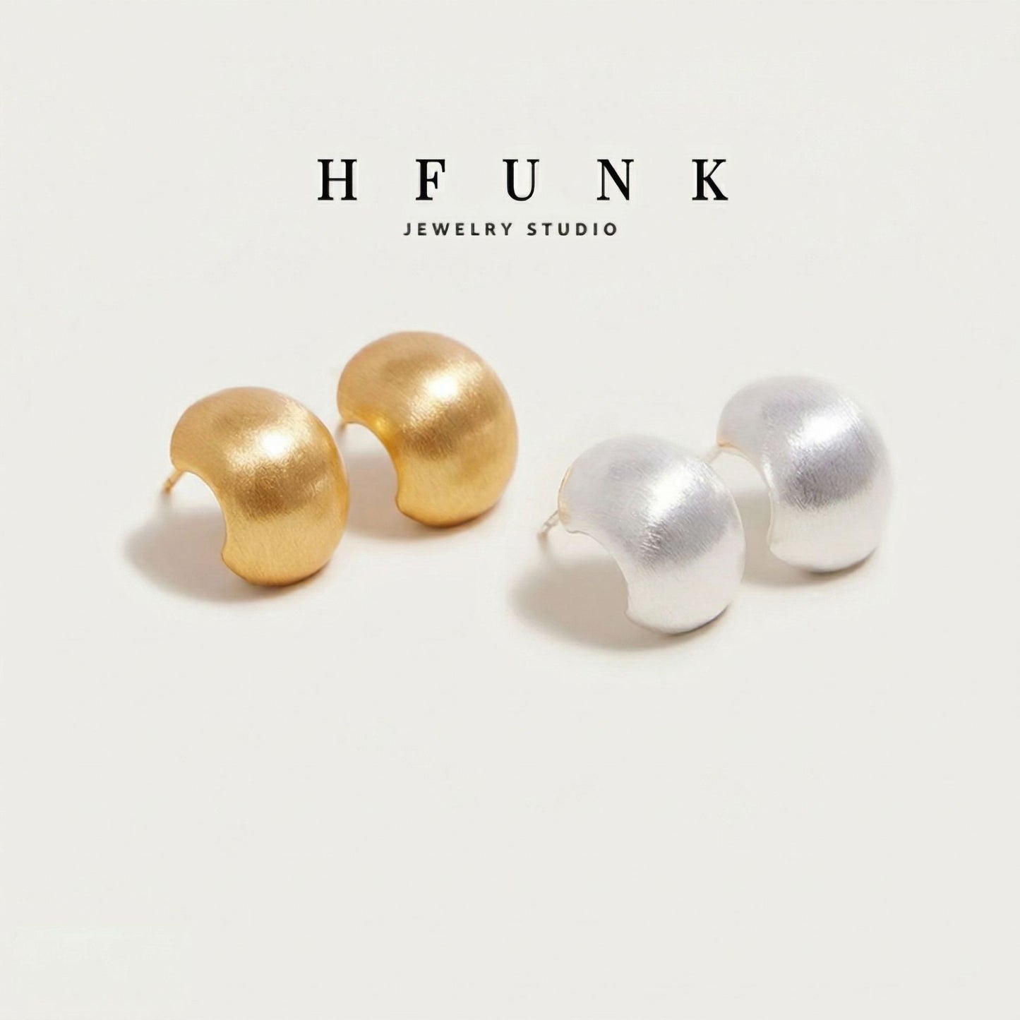 Pin Simple Cold Style Brushed Design High-grade Stud Earrings