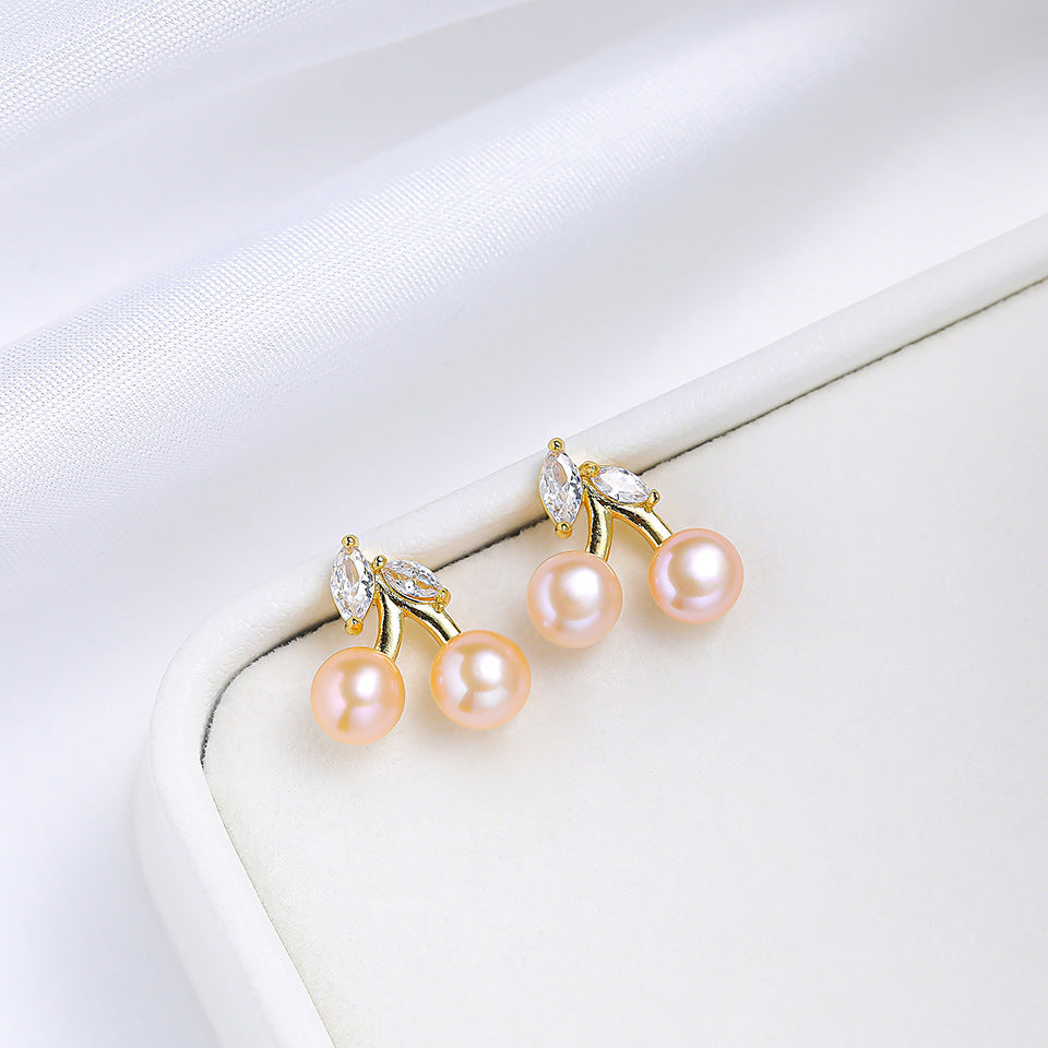 Women's Pearl Ear High-grade Square Simple Temperament Stud Earrings