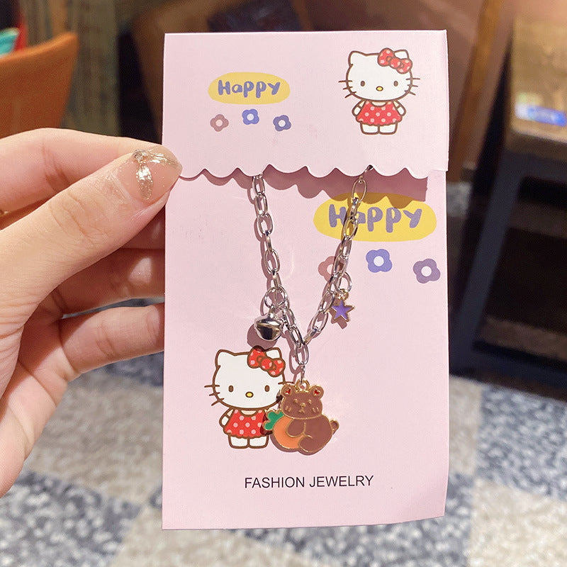 Card Bear Bell Cartoon Cute Small Bracelets