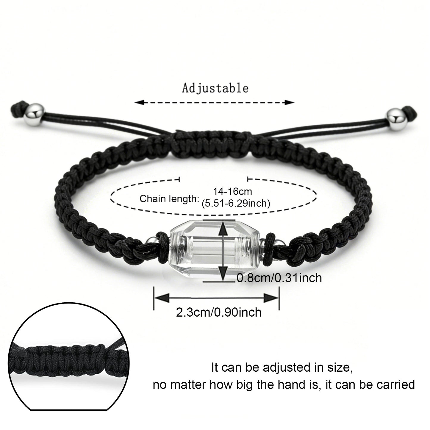 Bottle Ashes Red Black Woven Hand Strap Bracelet