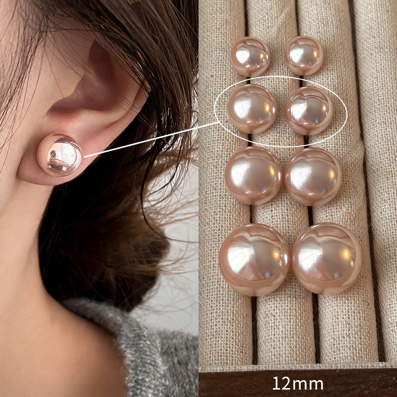 Women's Blossom Pink Steamed Bread Pearl Sterling Sier High-grade Earrings