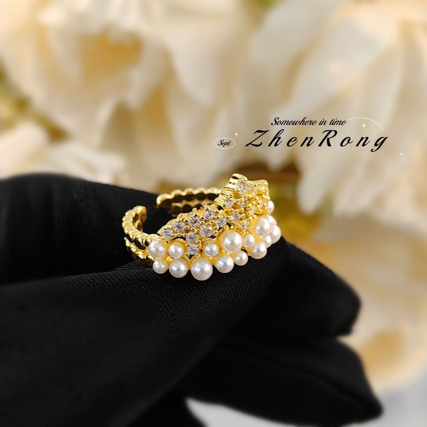 Women's Crown Pearl Simple Classic Style Starry Sky Rings