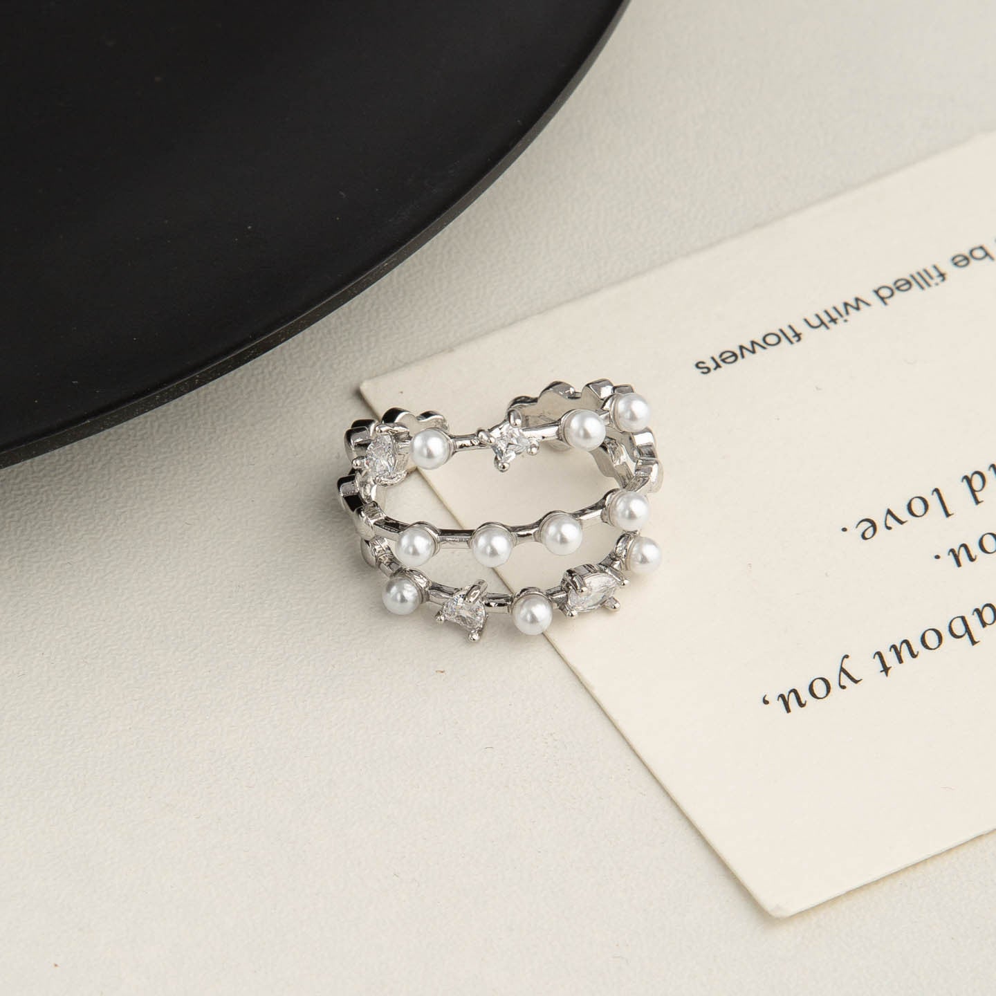 Zircon Starry Female Unique Refined Stylish Versatile Niche Opening Ring