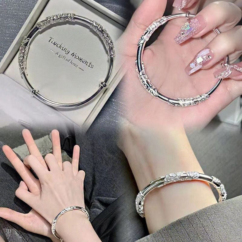 Sier Solid Filigree With Bird Feather Design That Slip Day Bracelet
