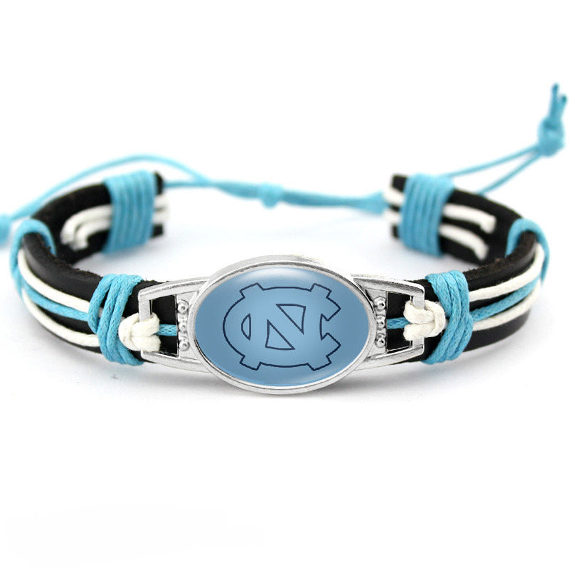 College Team Cowhide Woven Georgian Bulldog Bracelets