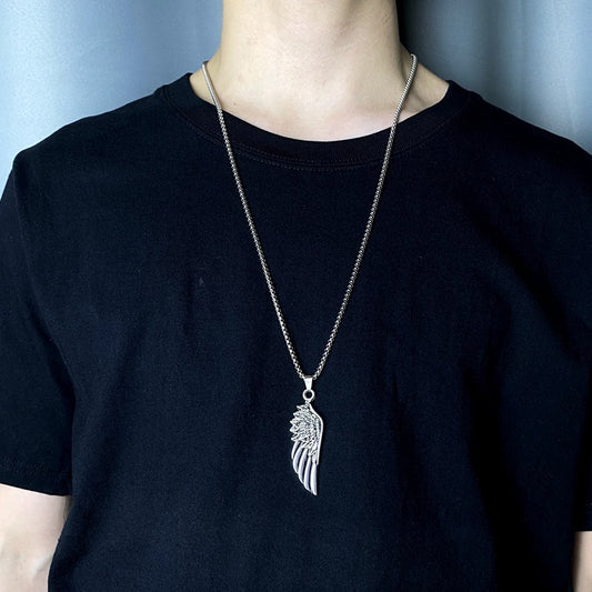 Retro Personality Angel Wings Titanium Steel Niche Design Necklaces