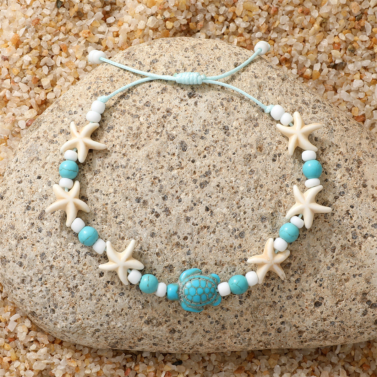 Ocean Style Turquoise Turtle Woven Wind Niche Bracelets