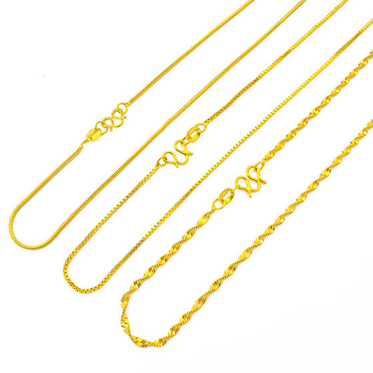 Women's Brass Gold-plated Water Wave Chain Snake Bones Alluvial Necklaces